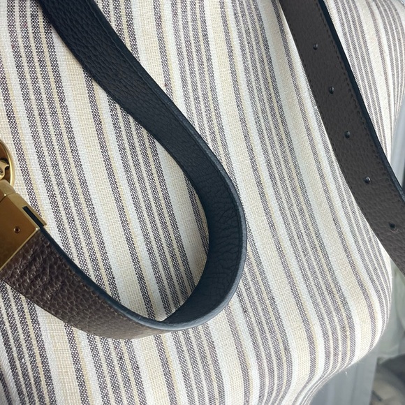 Gucci Unisex Reversible Double GG Black Leather Belt Black To Brown Size 26 - Picture 9 of 11